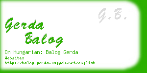 gerda balog business card